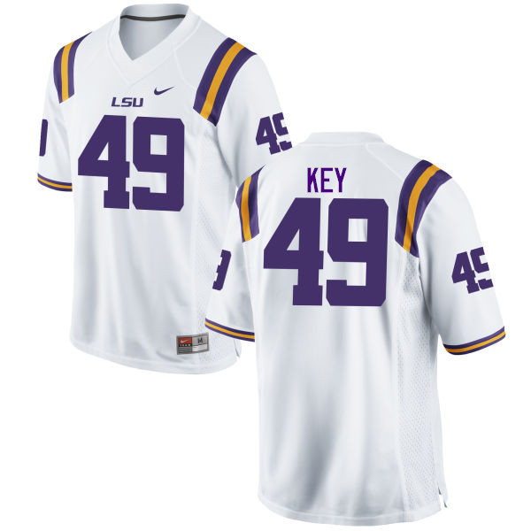 Men LSU Tigers #49 Arden Key College Football Jerseys Game-White - Click Image to Close